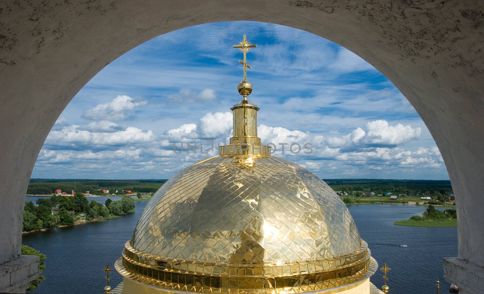 View from the bell tower of Nilova Pustyn Monastery on Seliger Lake