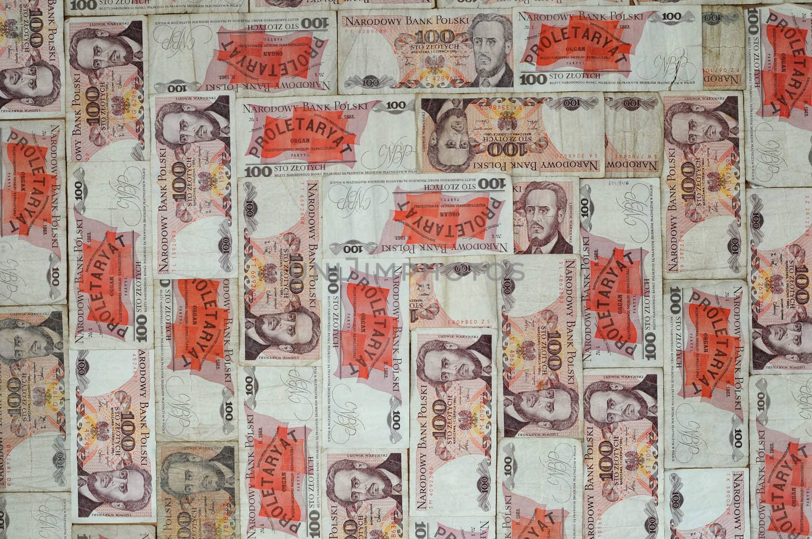 old Polish 100 zloty banknotes
