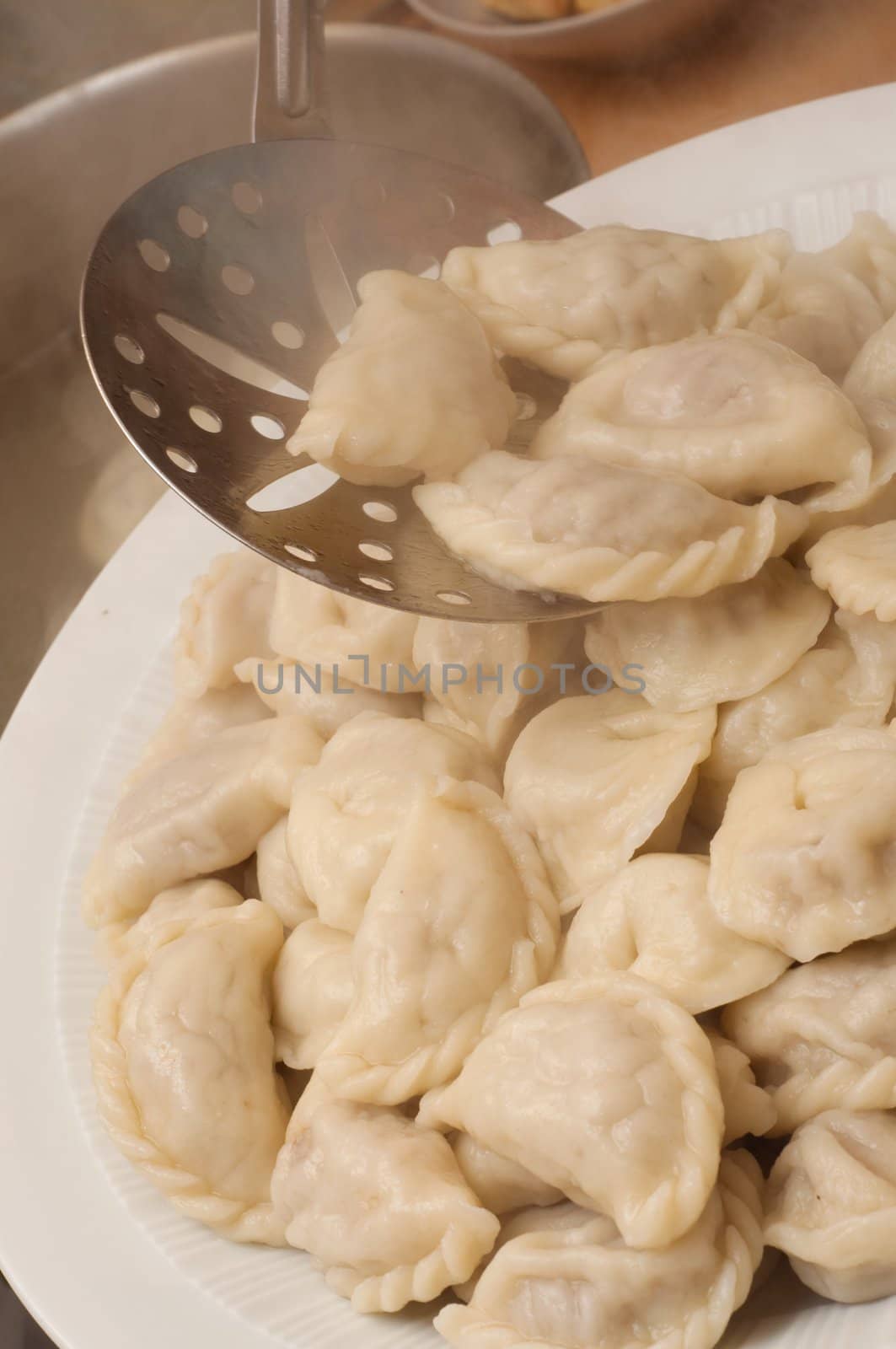 House pelmeni prepared and just from a pan