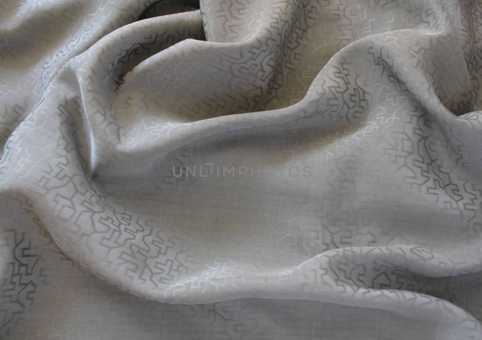 vintage Chinese gray silk fabric by nebari