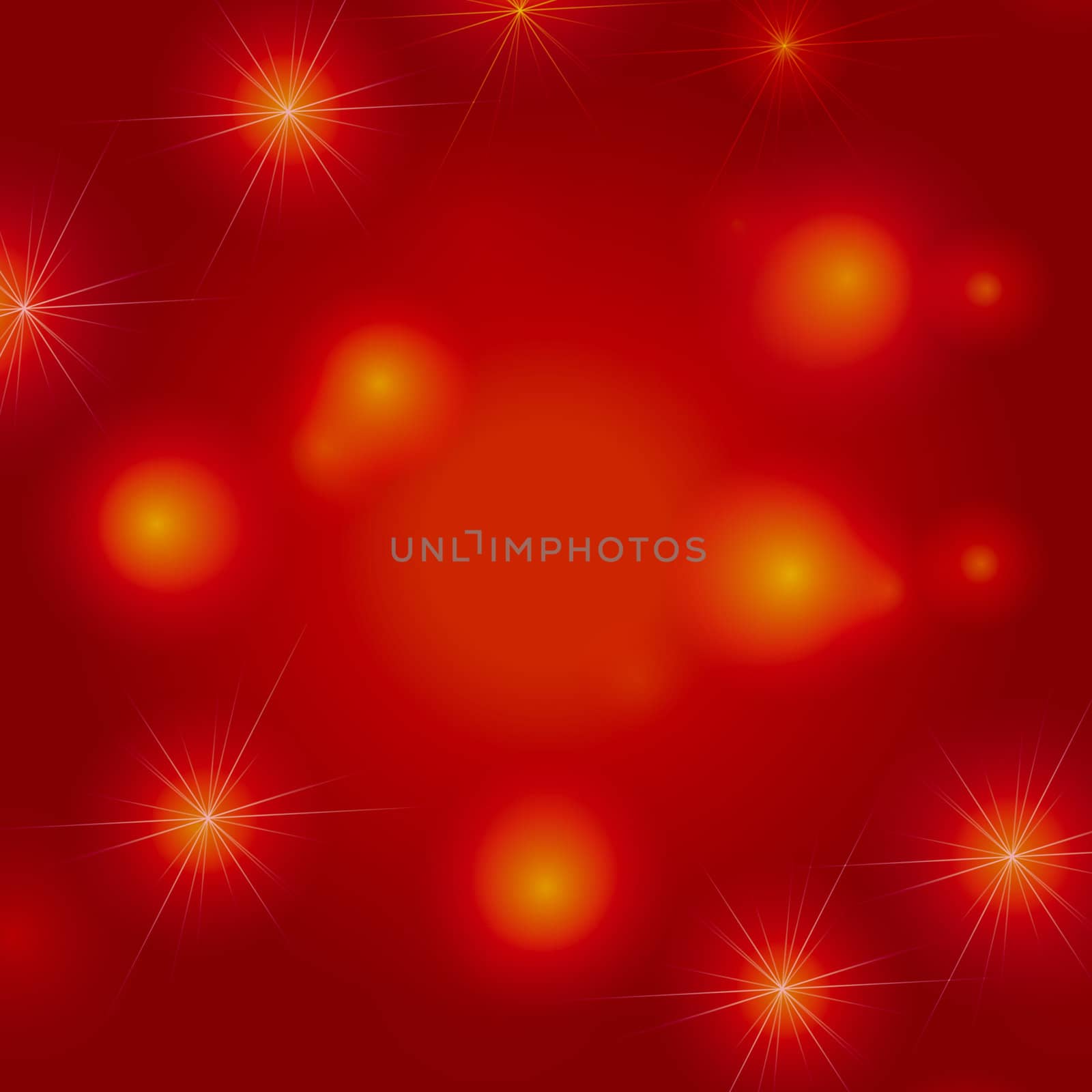 white and yellow stars over red and orange background, lights, gleams