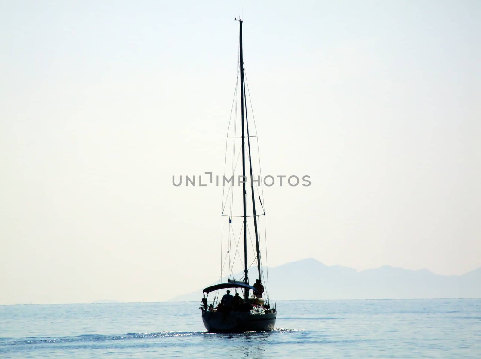 yacht on the deep blue sea