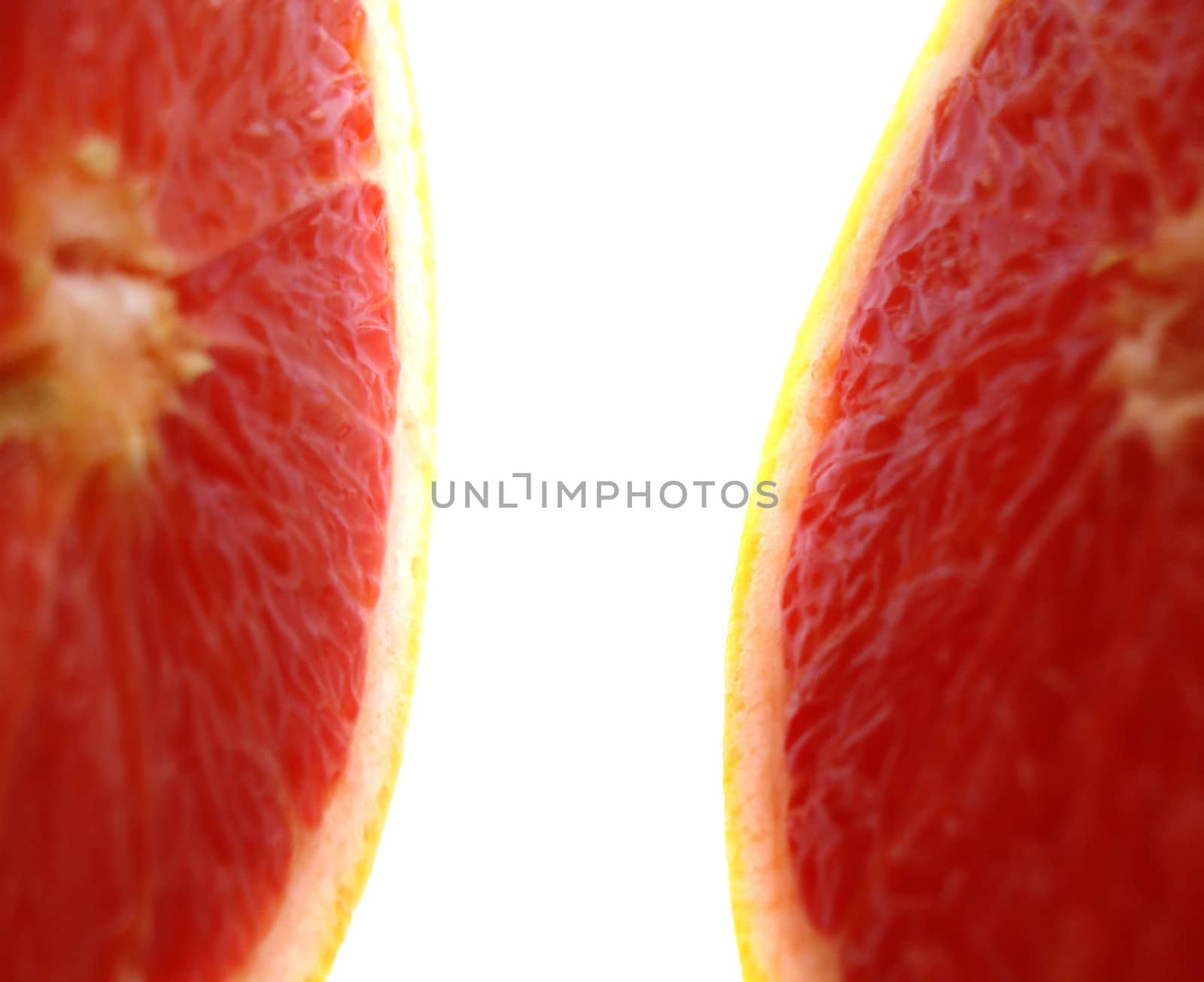 Closeup of a pink grapefruit