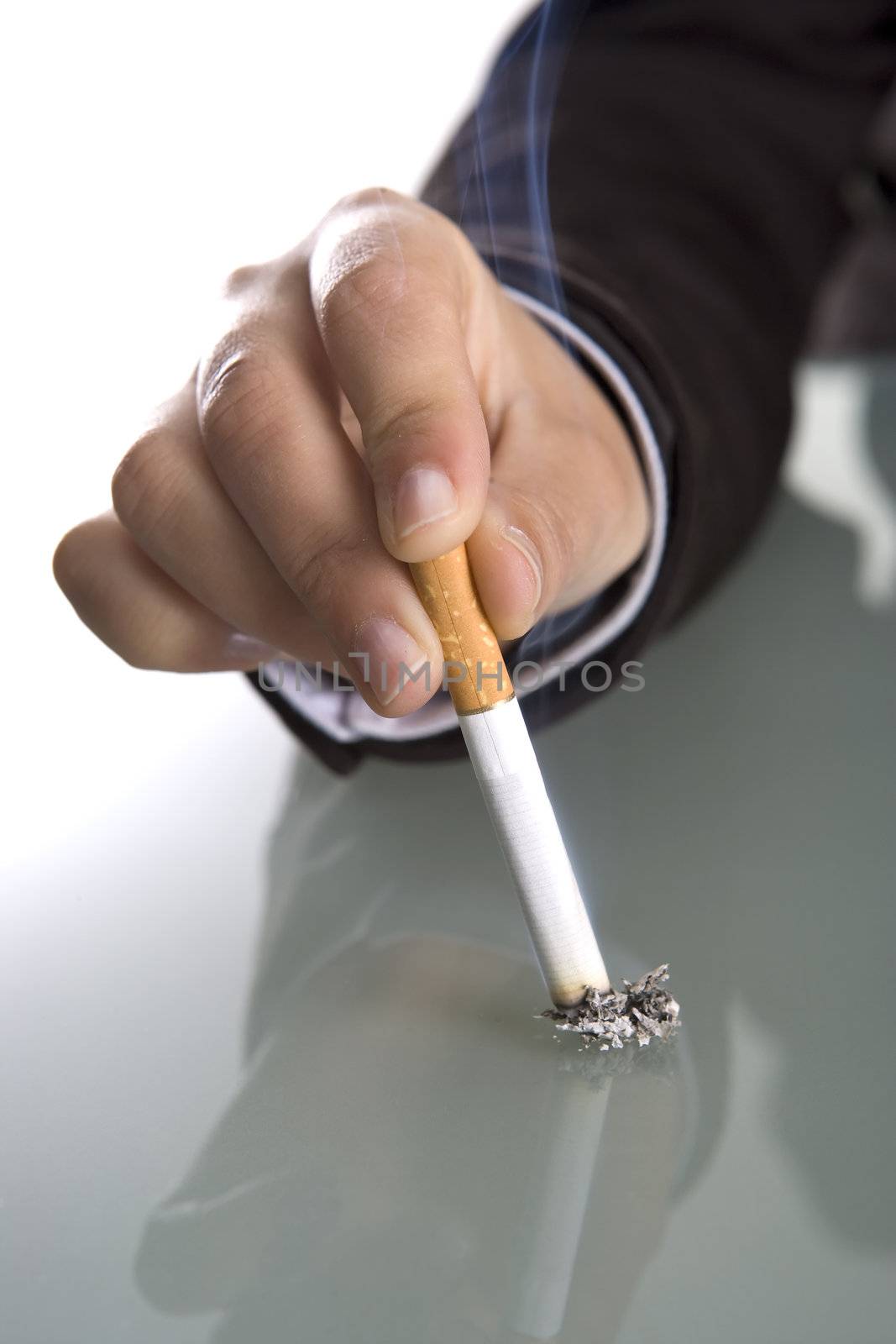 woman hand holding cigarette