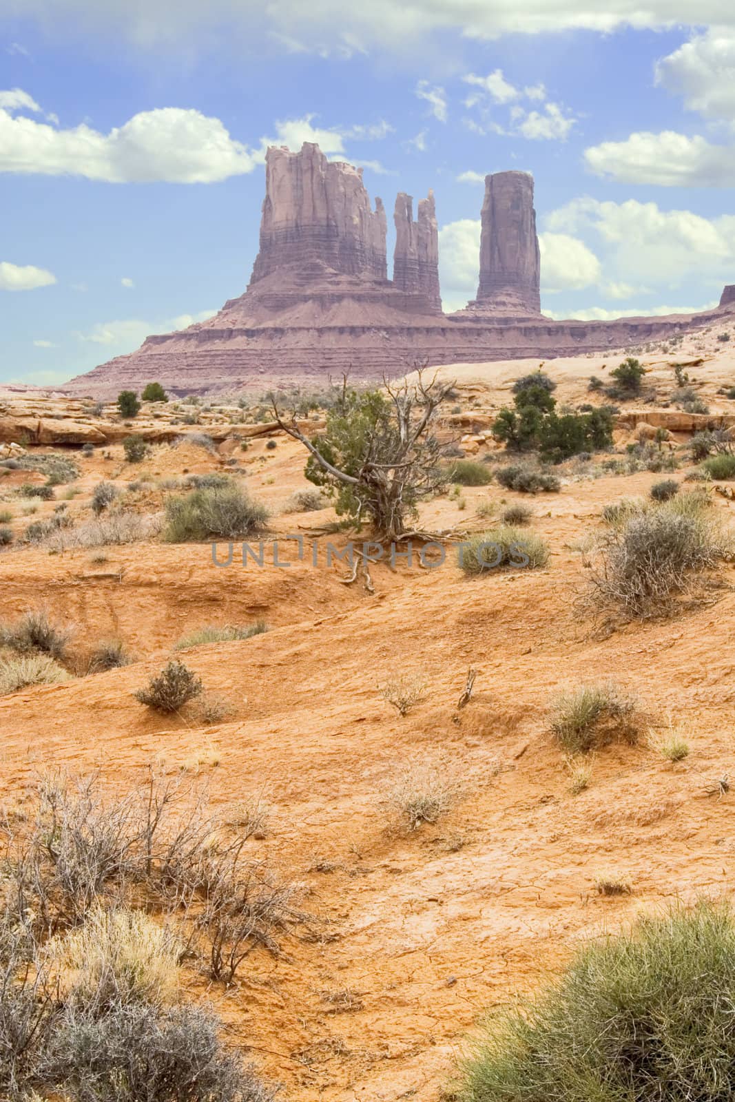 Monument Valley area mountains and spires in Utah USA
