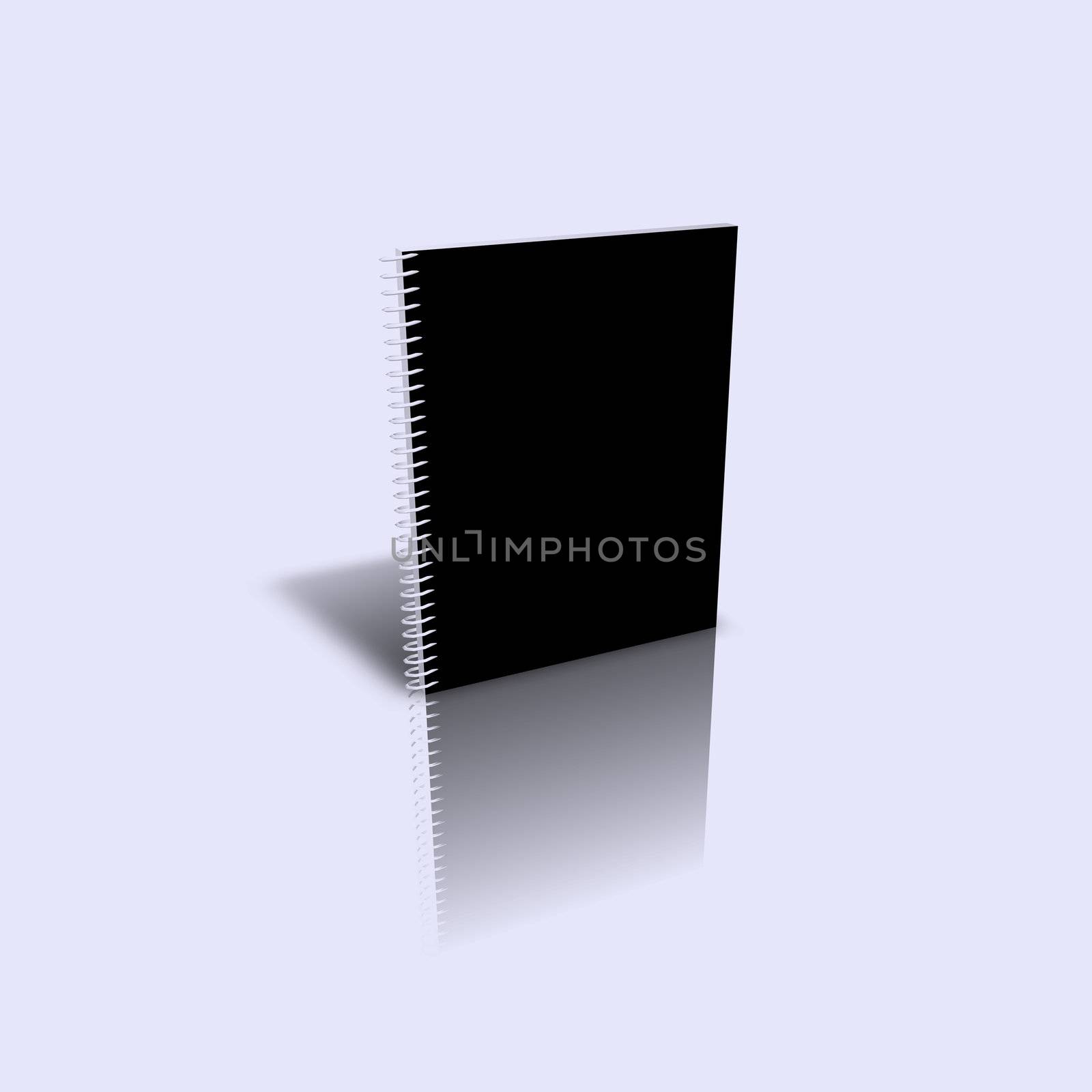 emty black spiral book 3d illustration