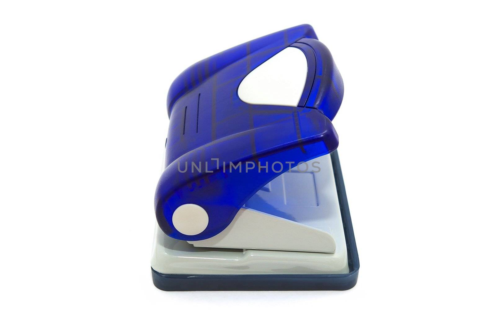 photo of the blue hole puncher on white background