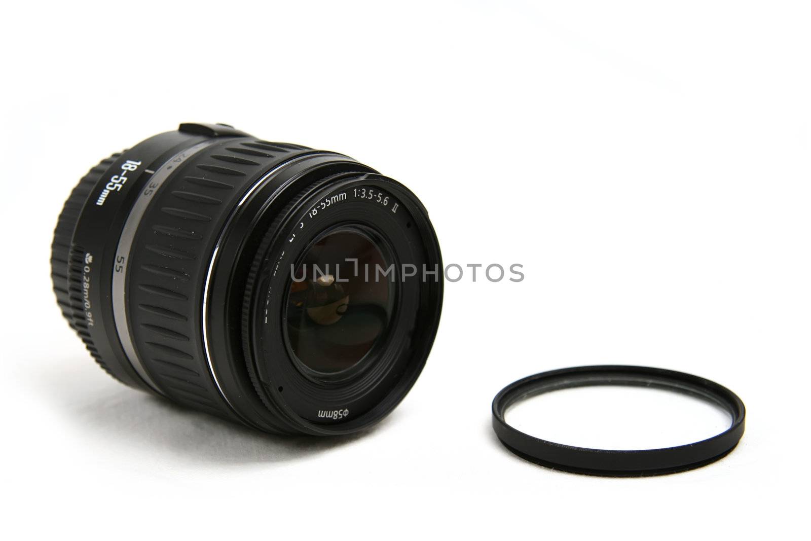 Canon lens in white background