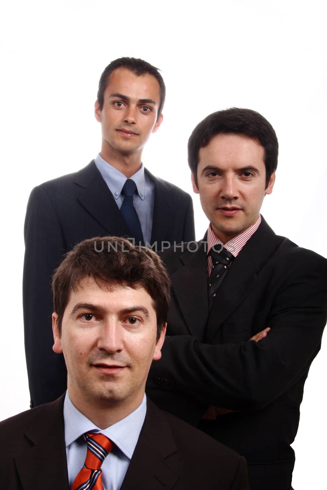  business men portrait on white