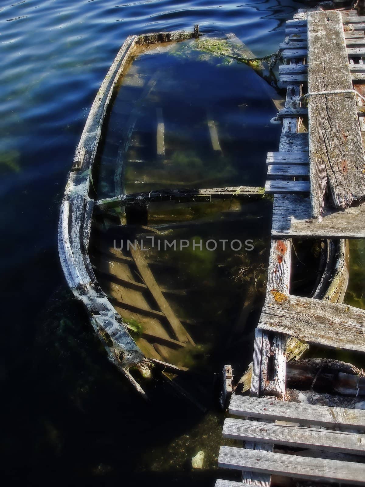 Old sunken boat