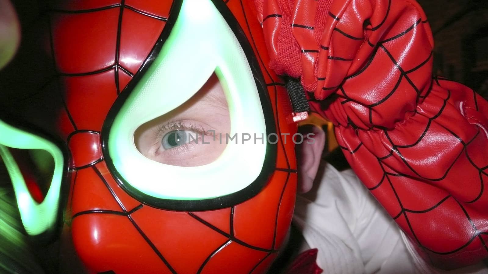 boy with spiderman mask