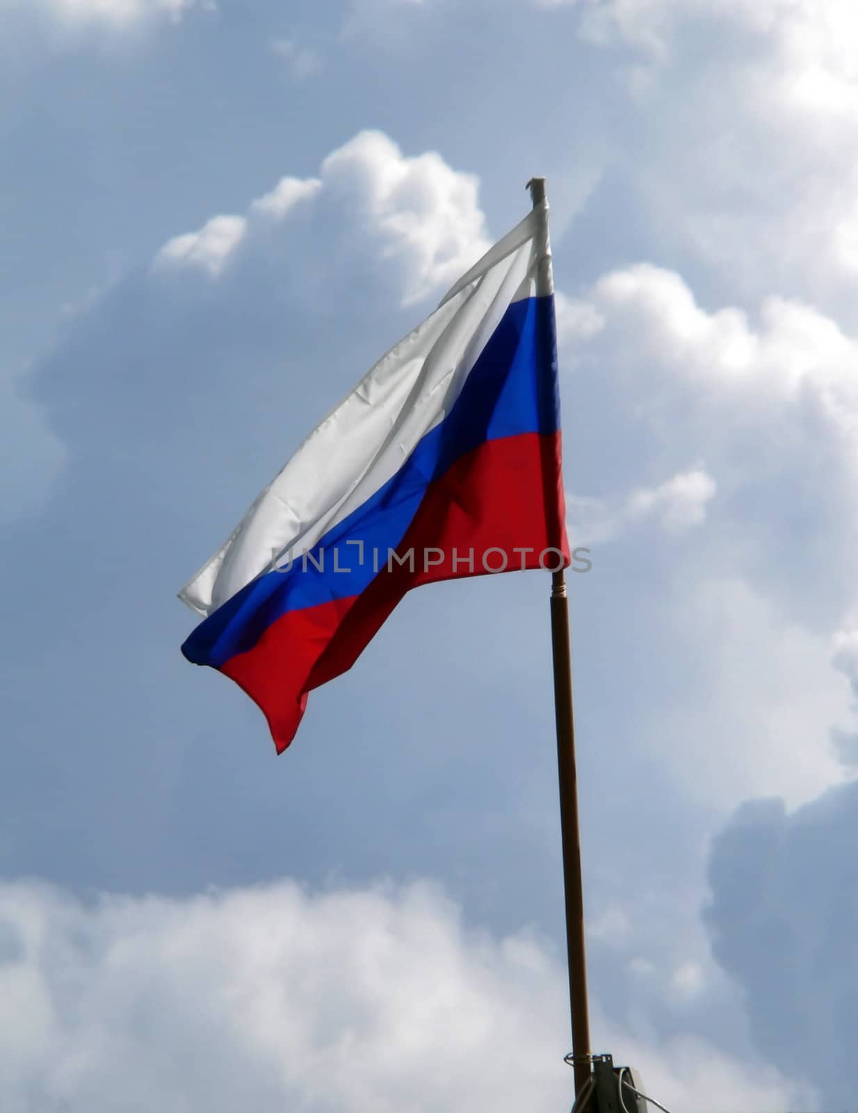 Flag of Russia on sky background.3