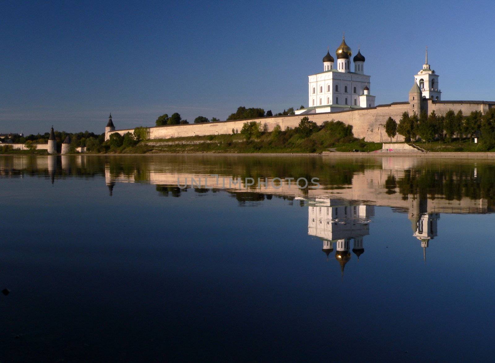 Kremlin of Pskov on Velikaya river. Russia.