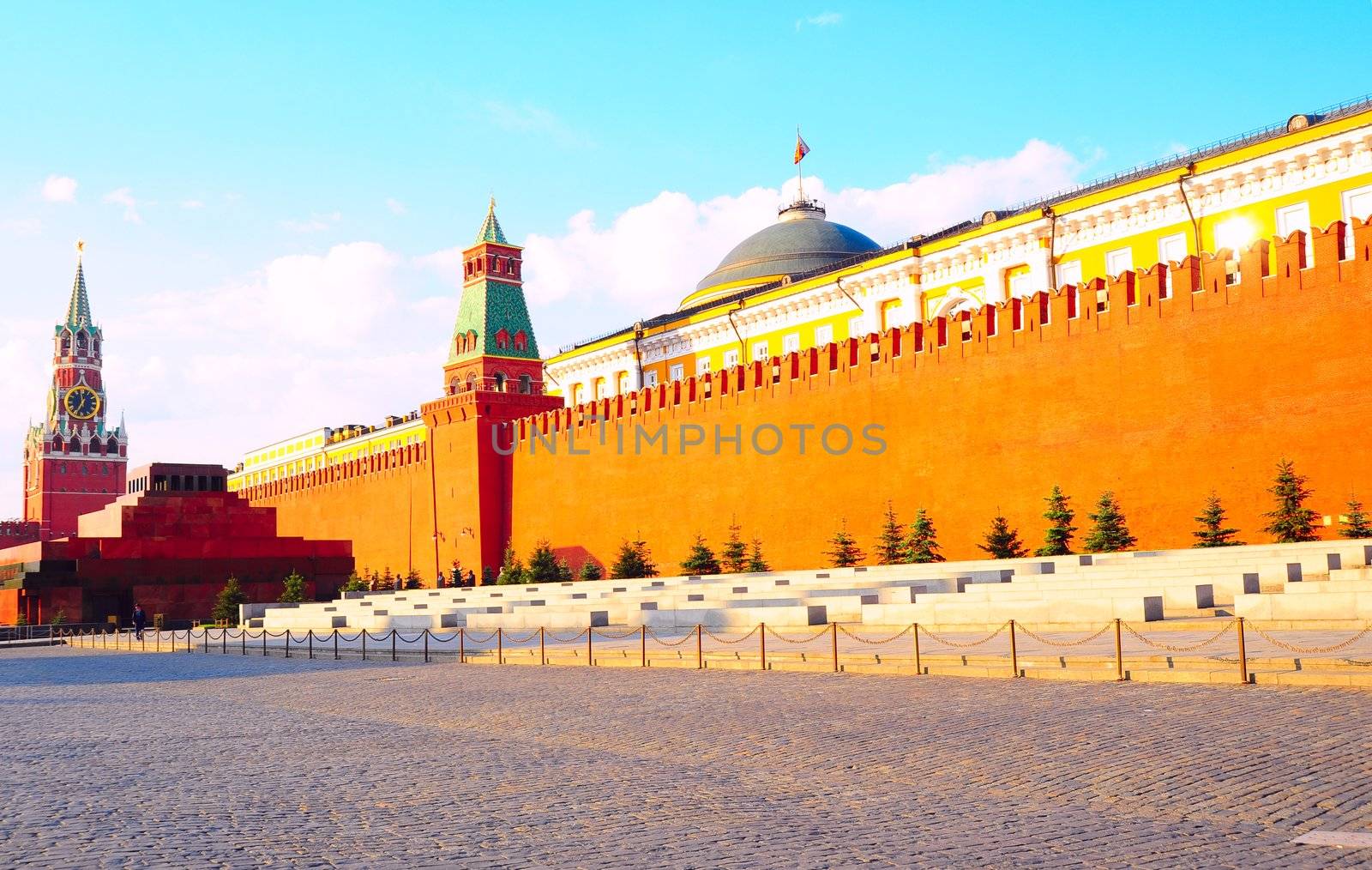 View Of The Red Square With Spasskaja Tower And Mausoleum