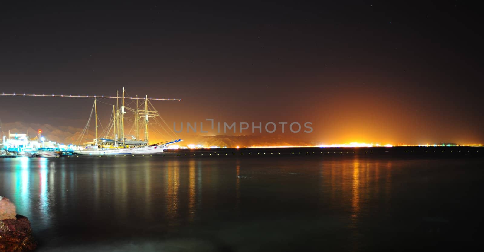 The Night Scenes Of Quiet Port, Red Sea