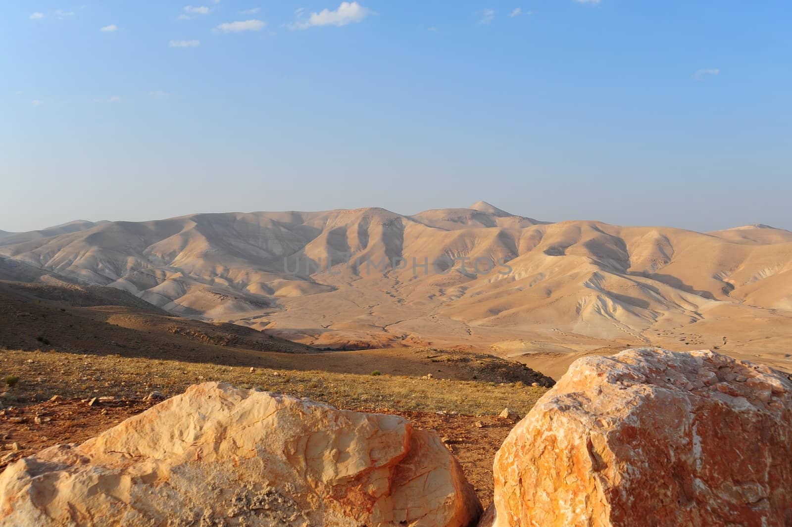 Landscape Of Judea Mountains Near Dead Sea. Sunset