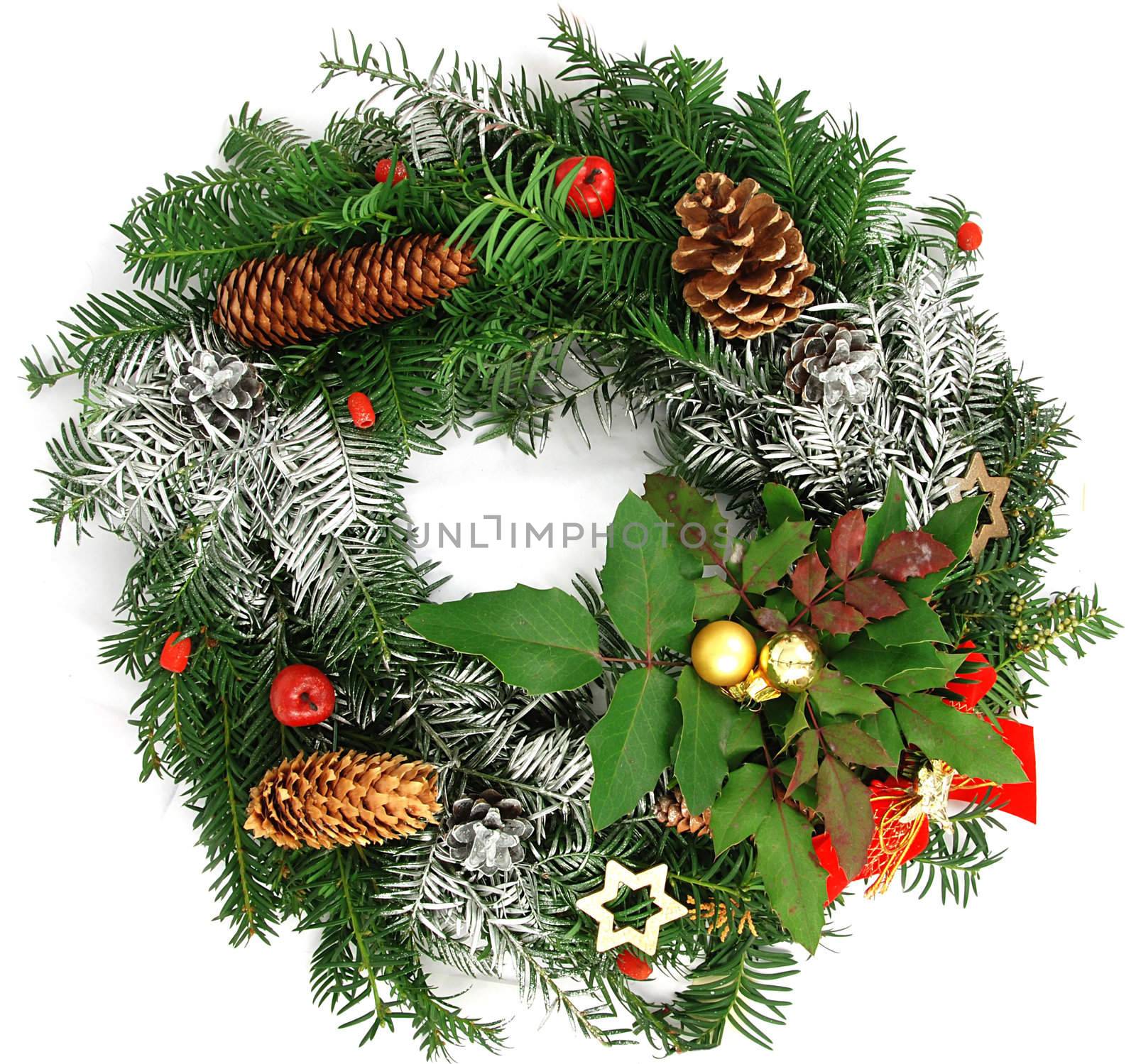 Christmas wreath isolated 