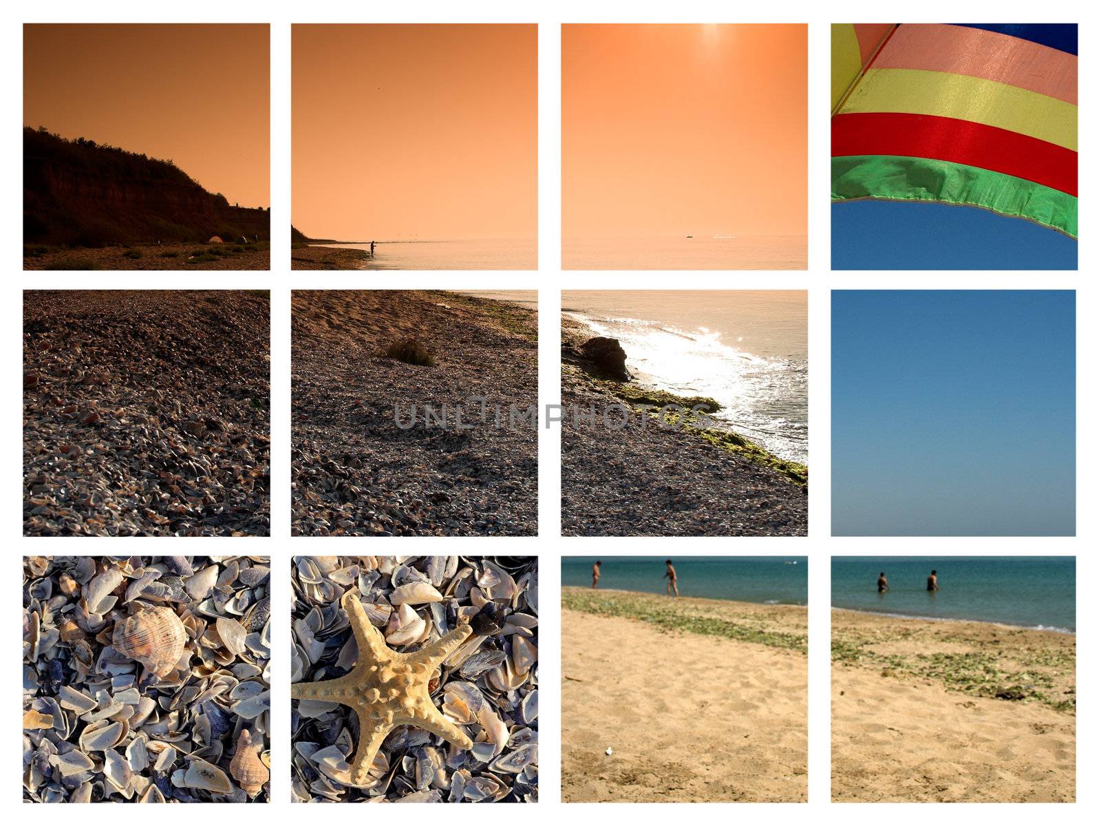 Collage of beach pictures from Bulgaria 