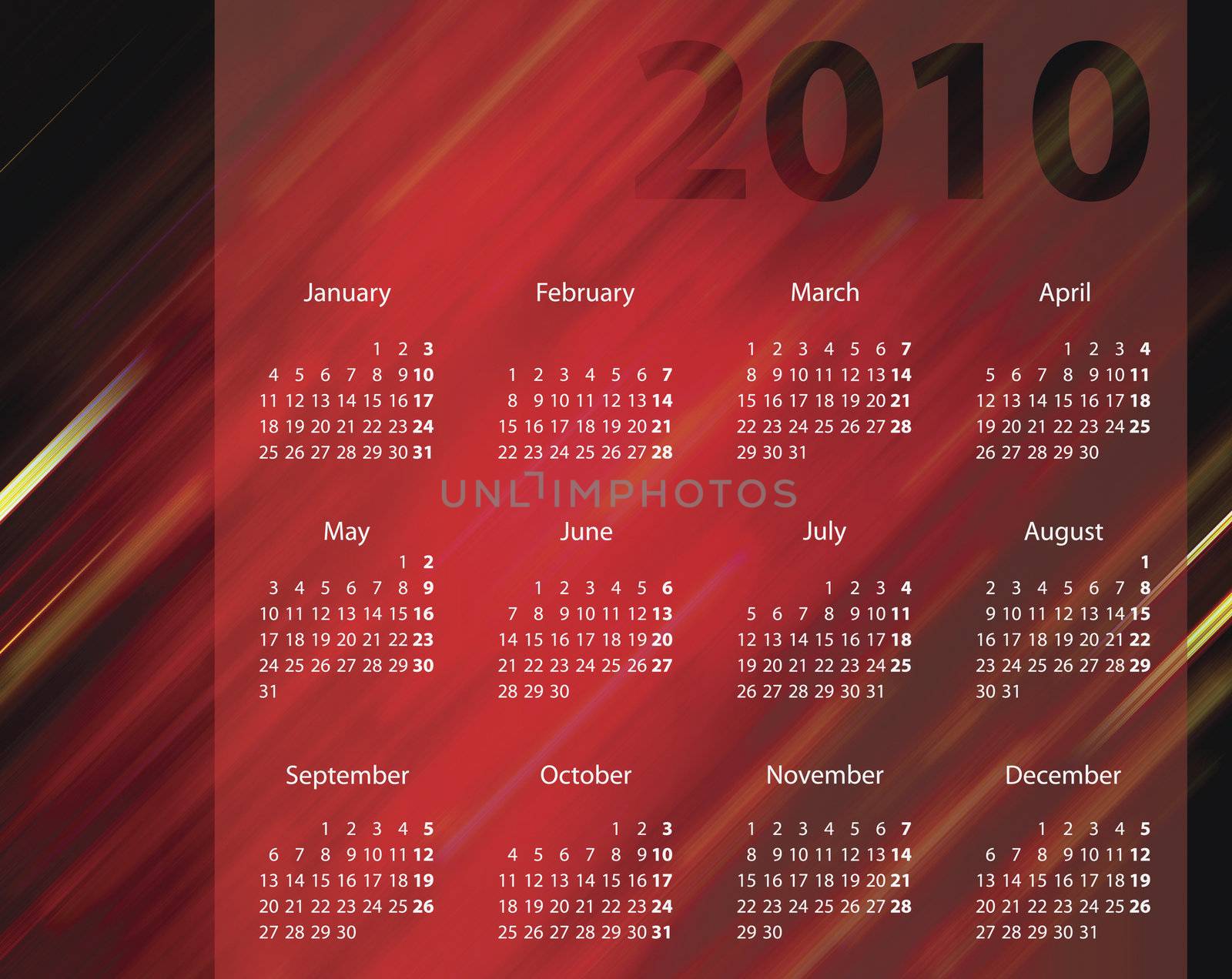 Elegant calendar for 2010 by magraphics