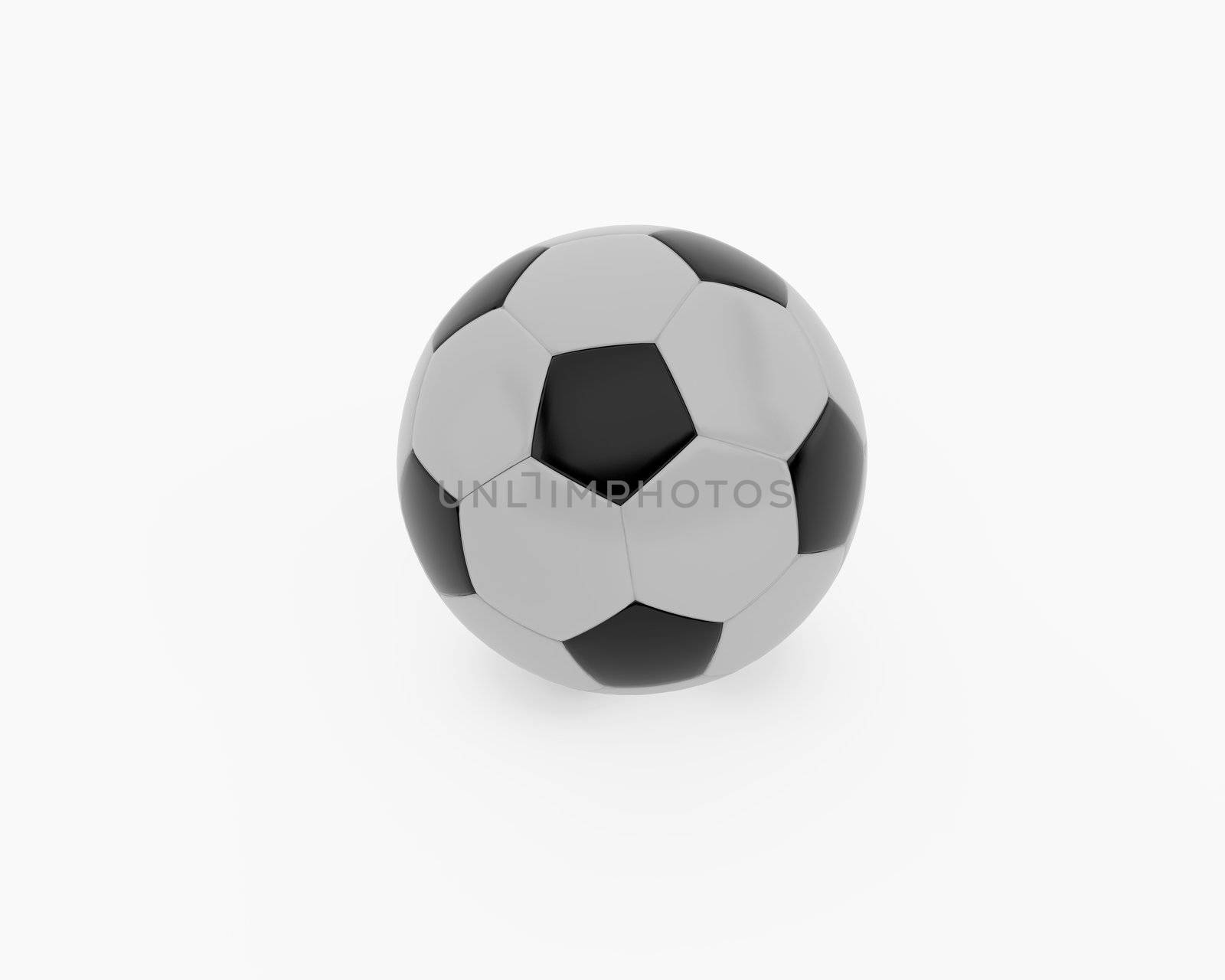 Ball for game in footbal on the  white background. 3d illustration.