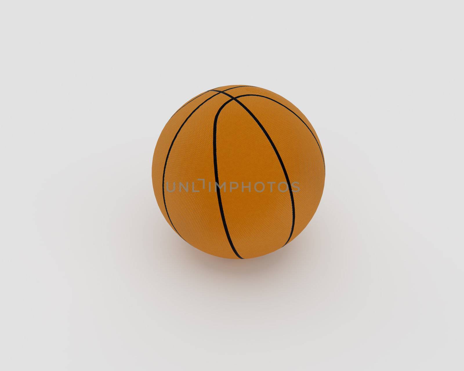 Ball for basketball on the  white background. 3d illustration.