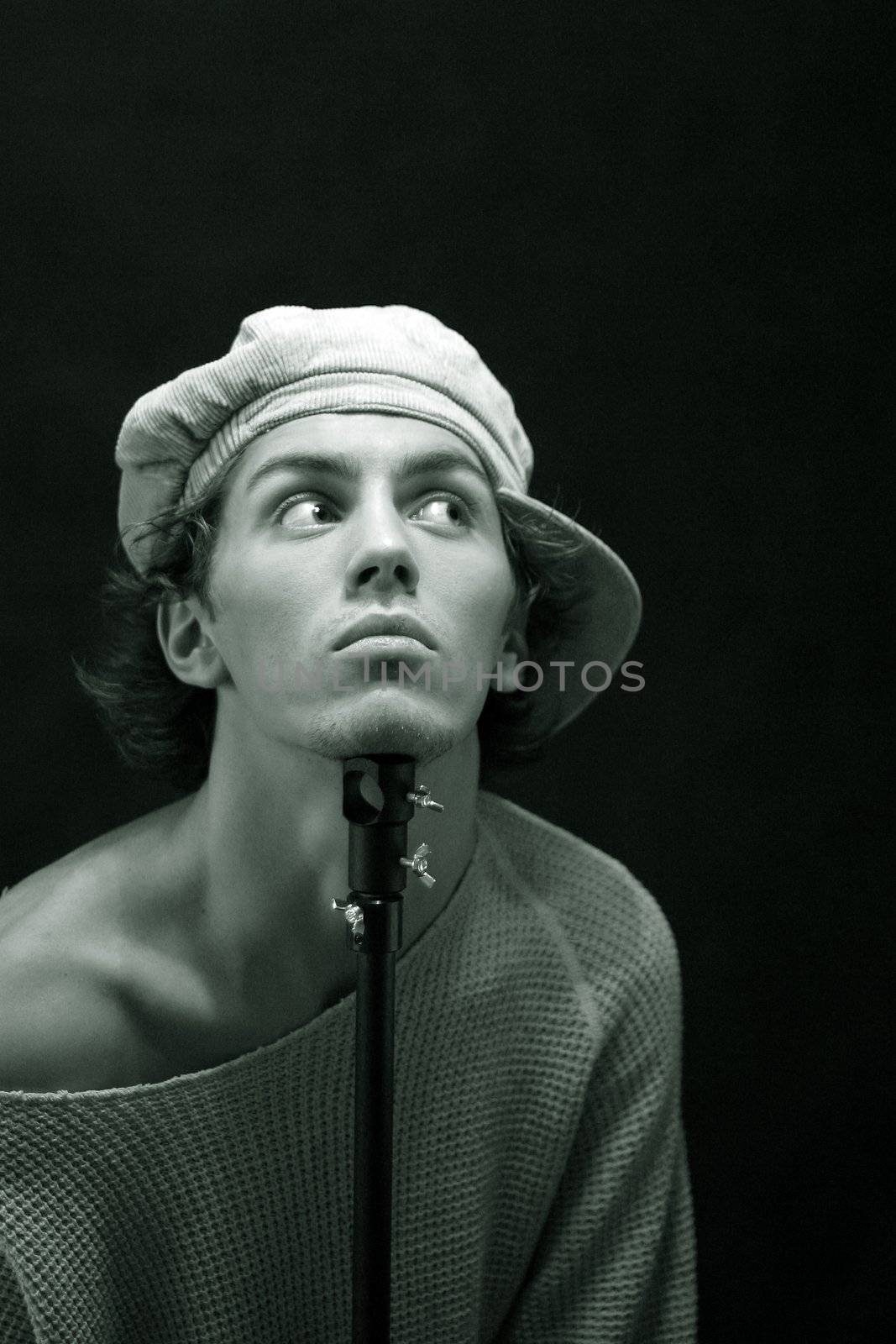 Portrait with theatrical illumination