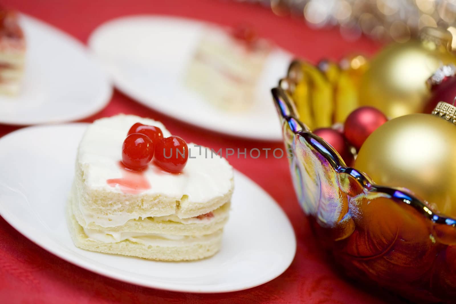 Delicious heart shaped frosted cake