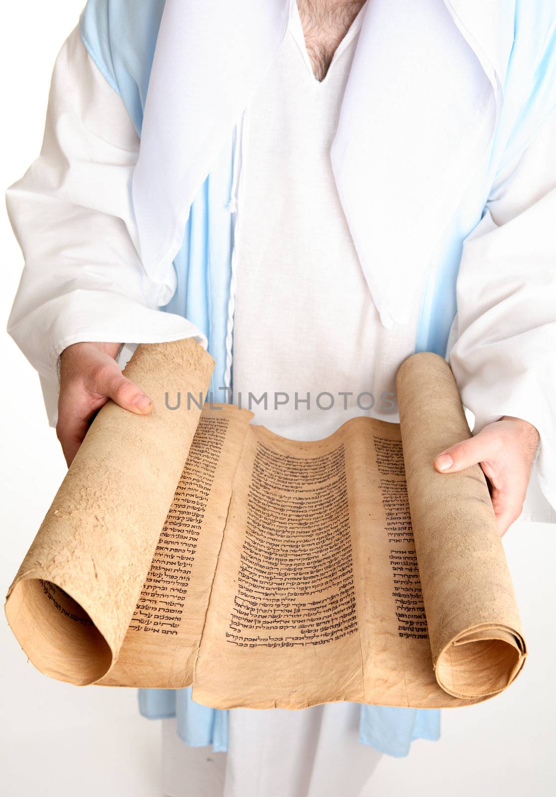Focus to scroll.The Torah for reading in public must be written on the skin (parchment) of a clean animal, beast or fowl (comp. Lev. xi. 2 et seq.). The parchment must be prepared specially for use as a scroll, with gallnut and lime and other chemicals that help to render it durable (Meg. 19a). In olden times the rough hide was scraped on both sides, parchment made known as gewil. Every page was squared, and the lines were ruled with a stylus. Only the best black ink was used  by means of a stick or quill; and the text was in square Hebrew characters. 

