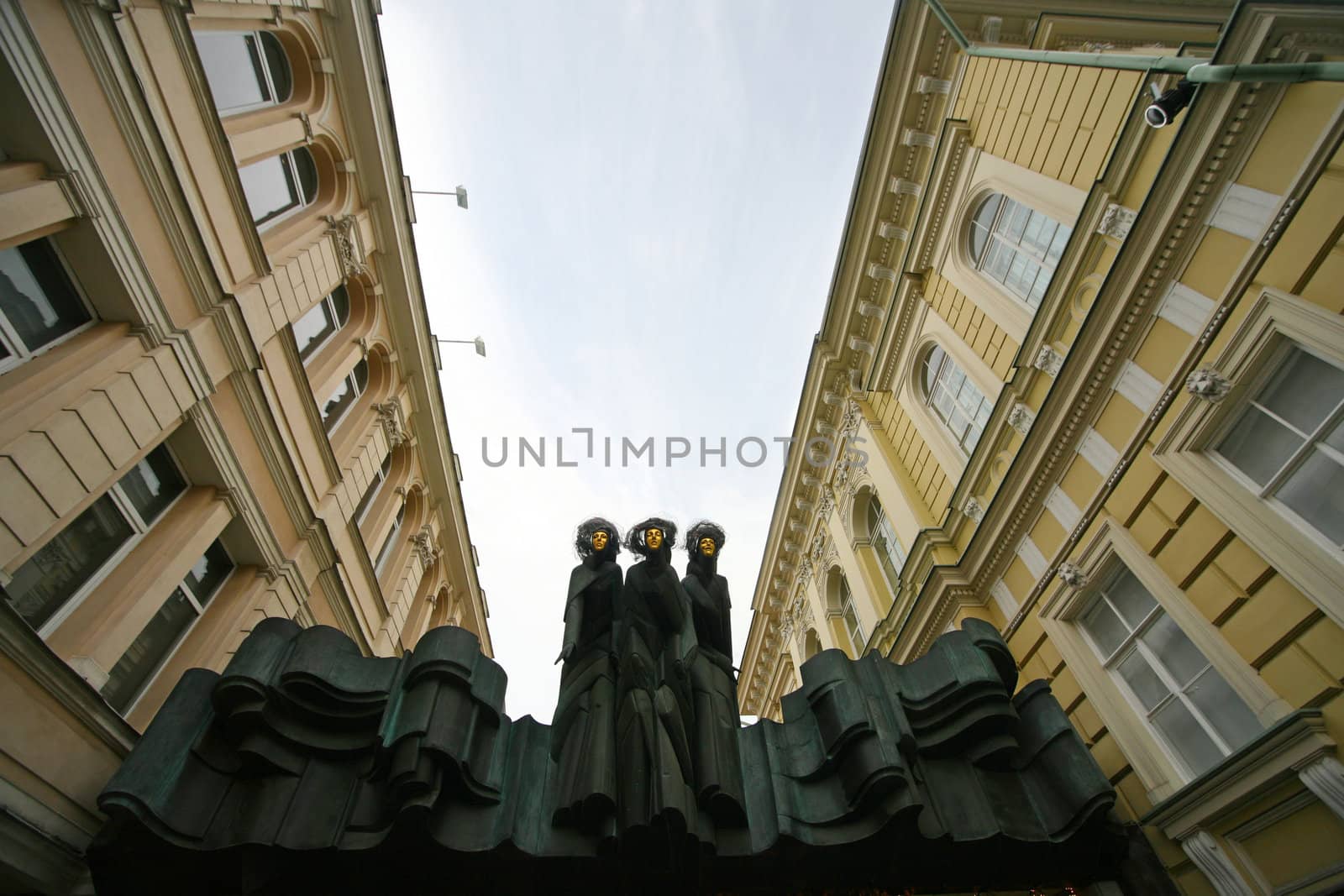 Well-known the Lithuanian National Drama theater. Vilnus