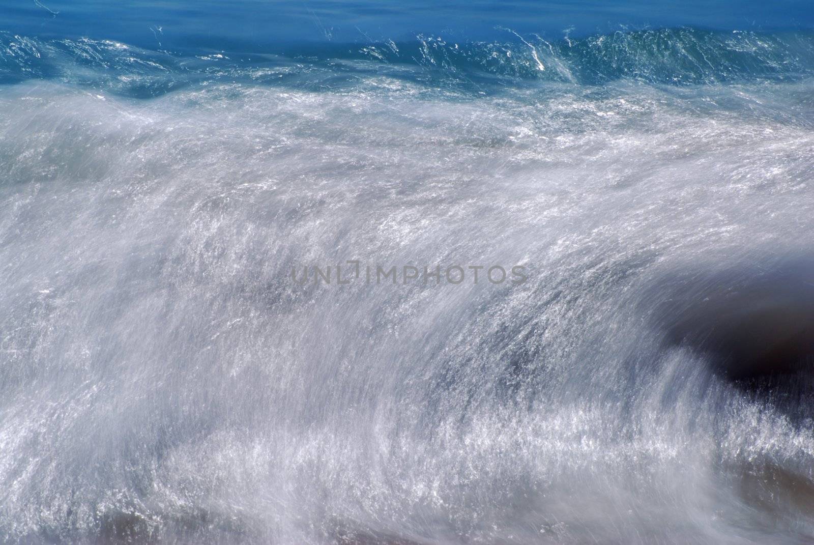 Huge sea wave detail - natural water background 