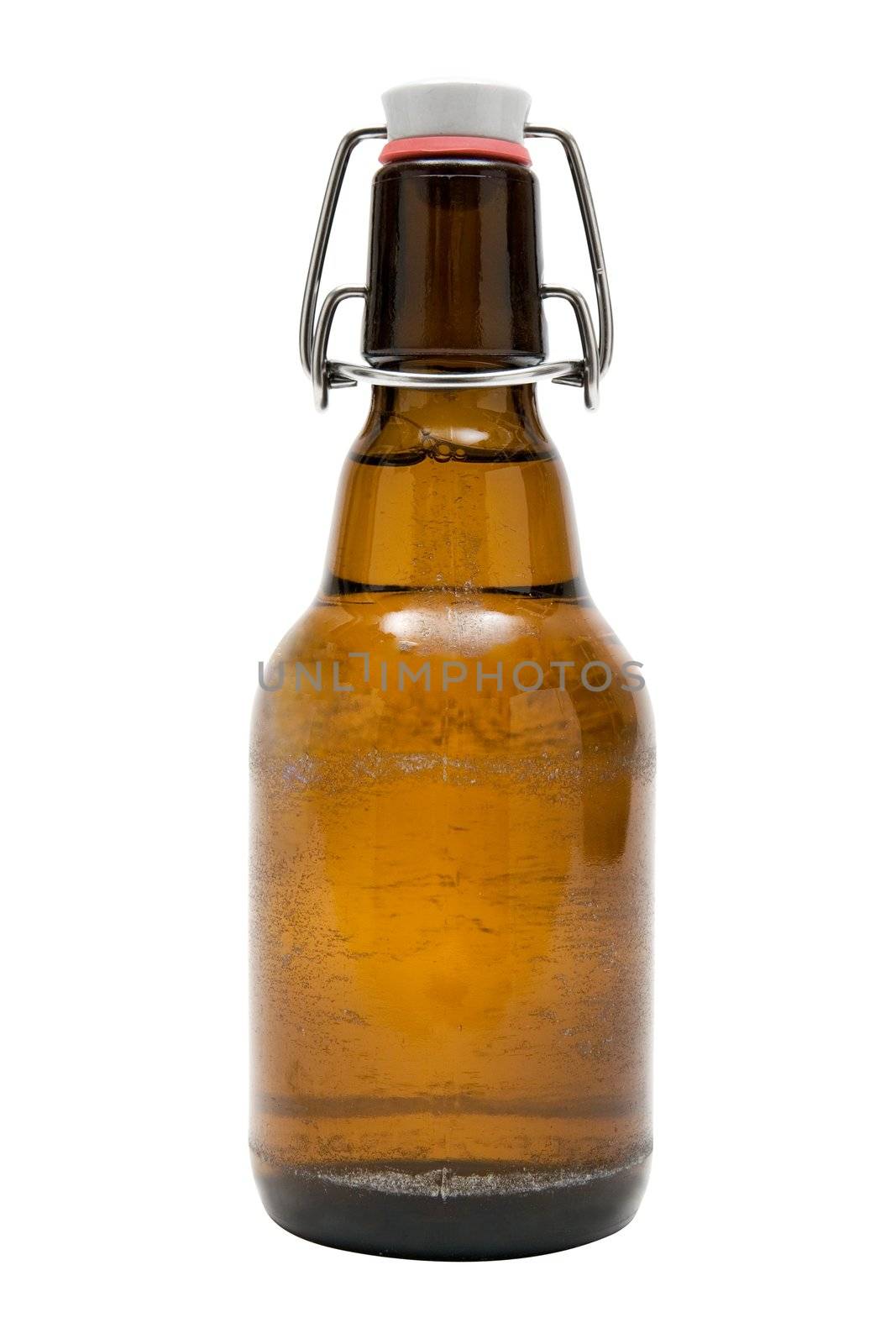 Brown bottle isolated on a white background.