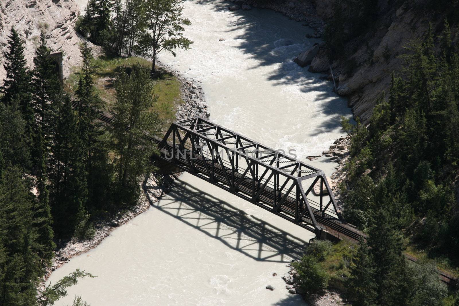 Bridge on Kicking Horse River - Canadian Pacific Railway