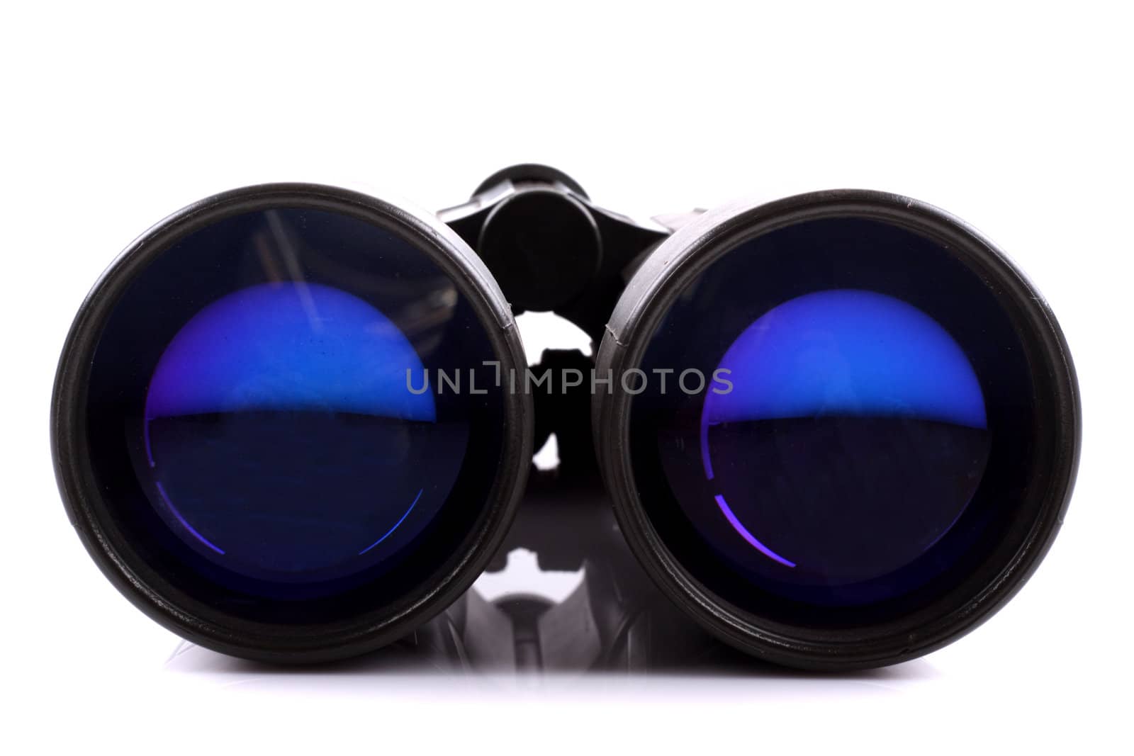green binoculars with blue lenses