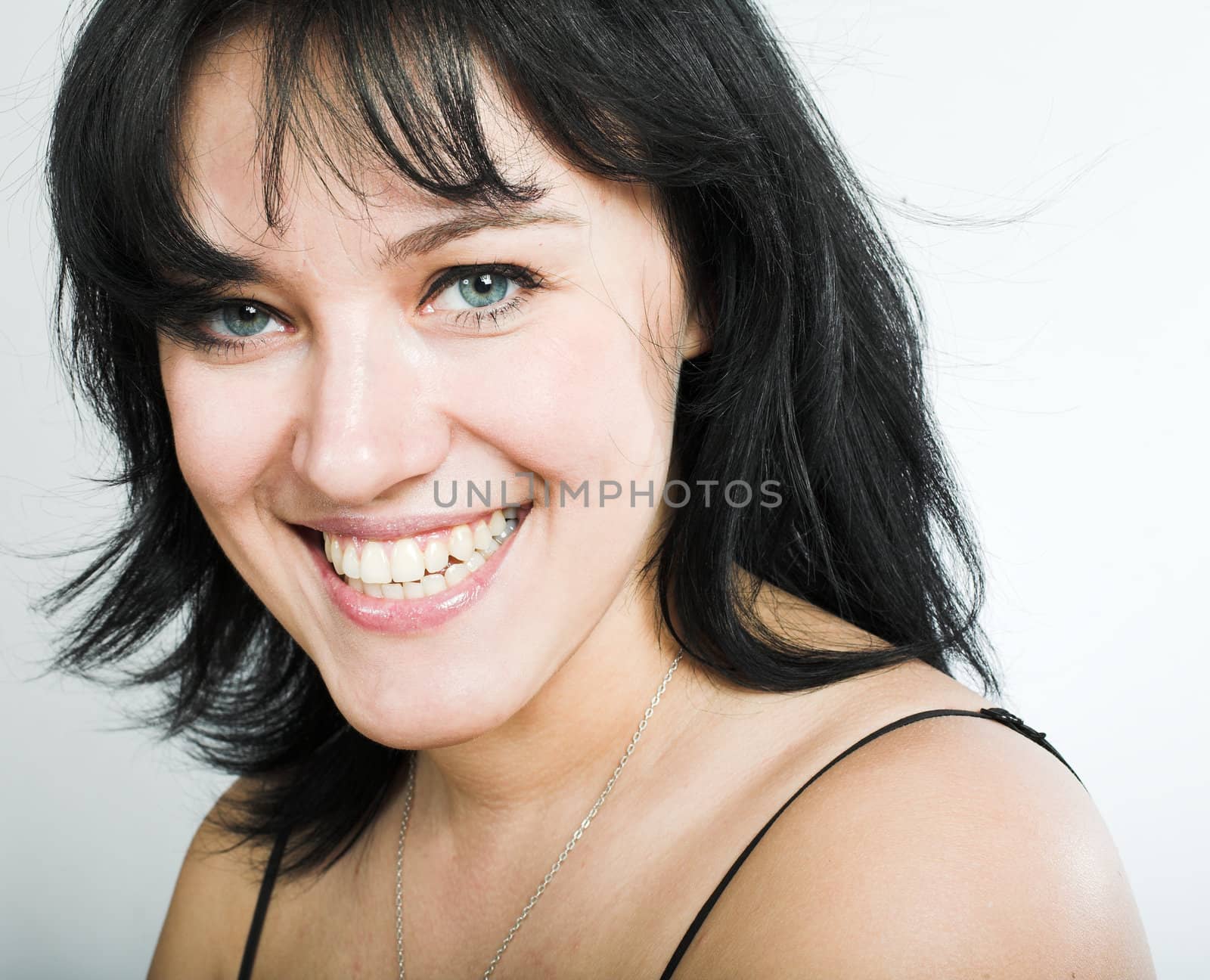 Smiling woman isolated on white background

