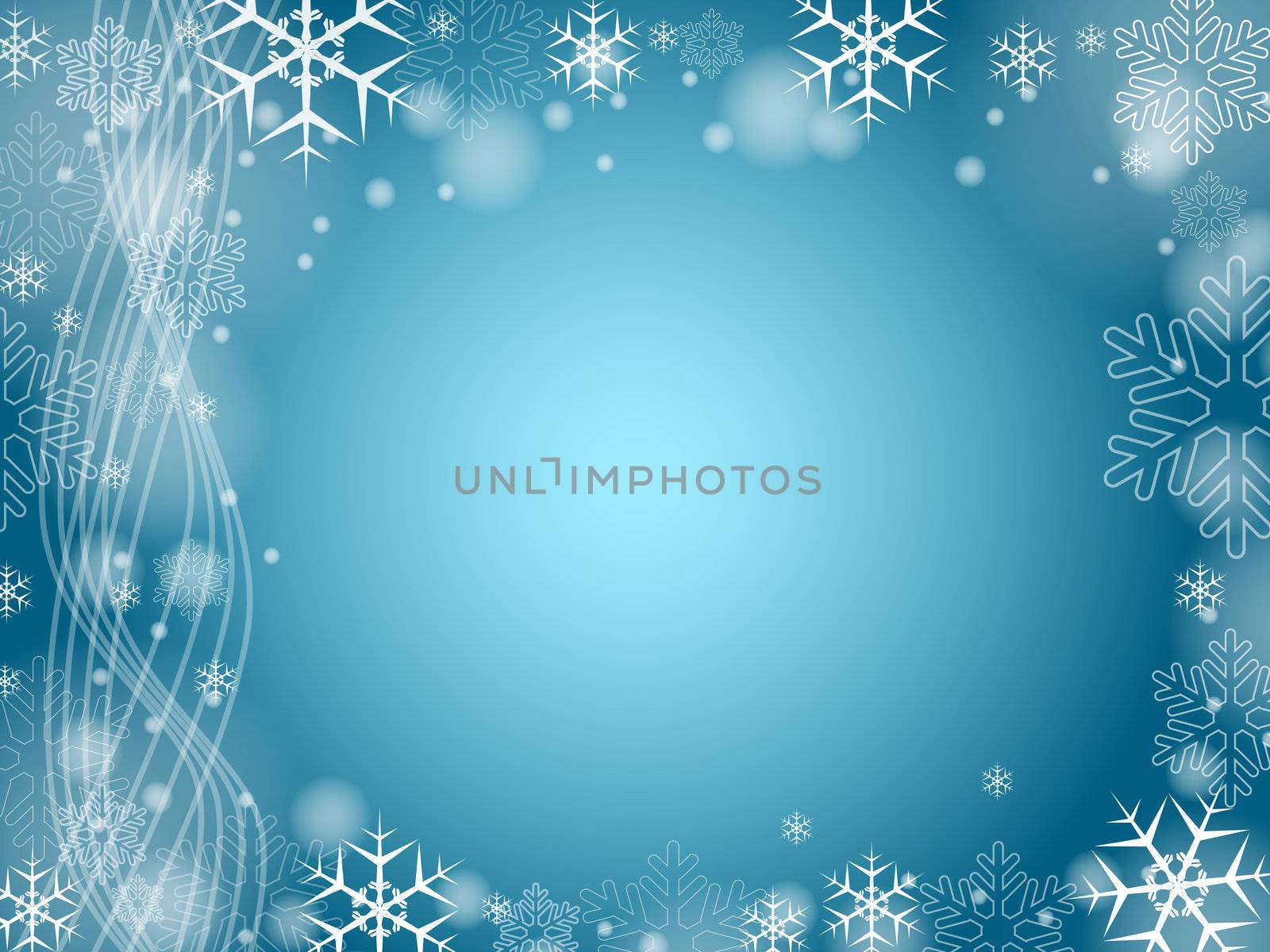 blue christmas background with snowflakes and bands