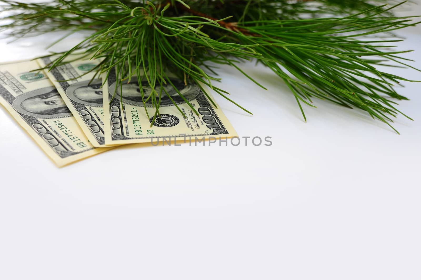 Gift Christmas With Money On White Background