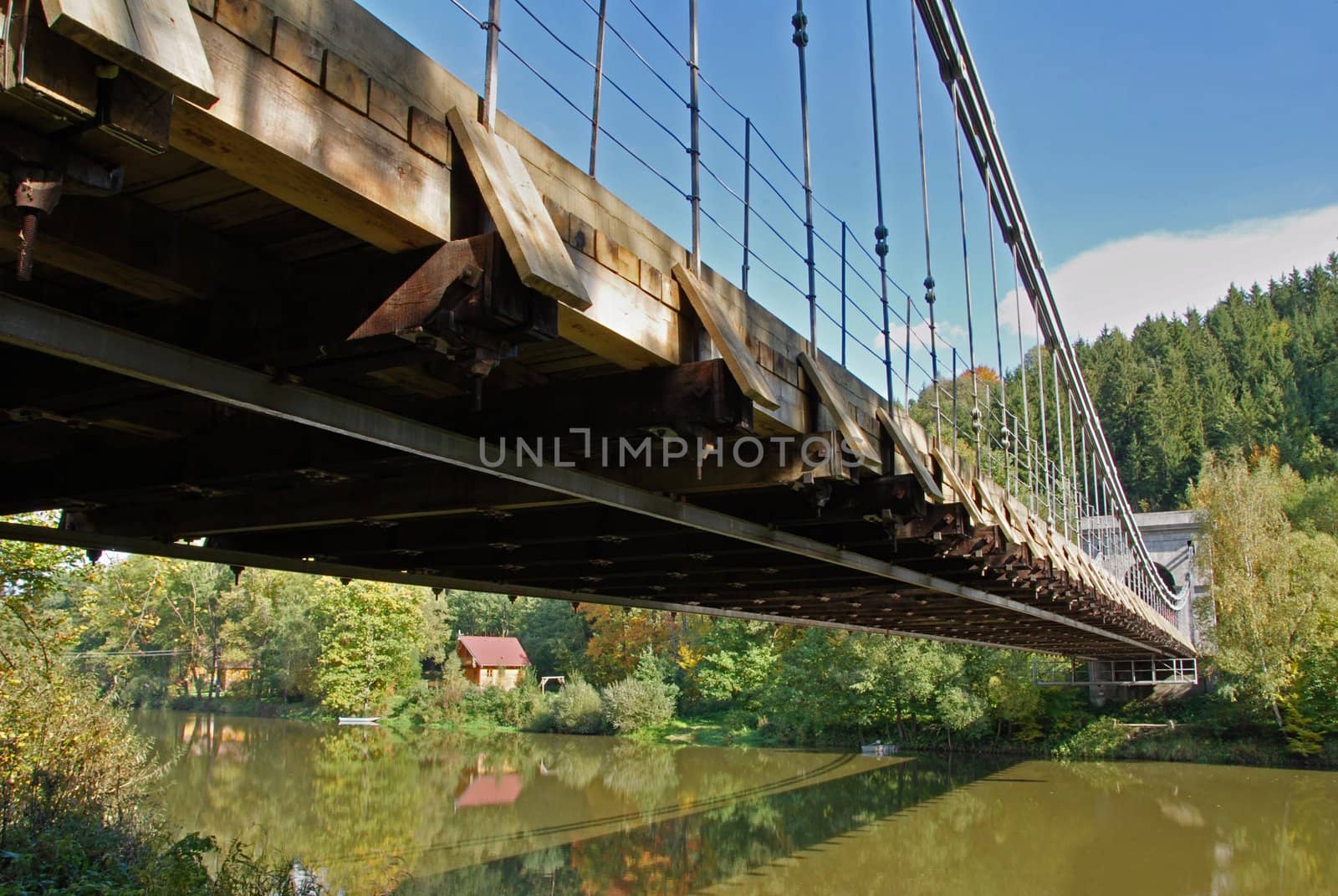 Ancient chain bridge - the oldest bridge of this type in Czech Republic