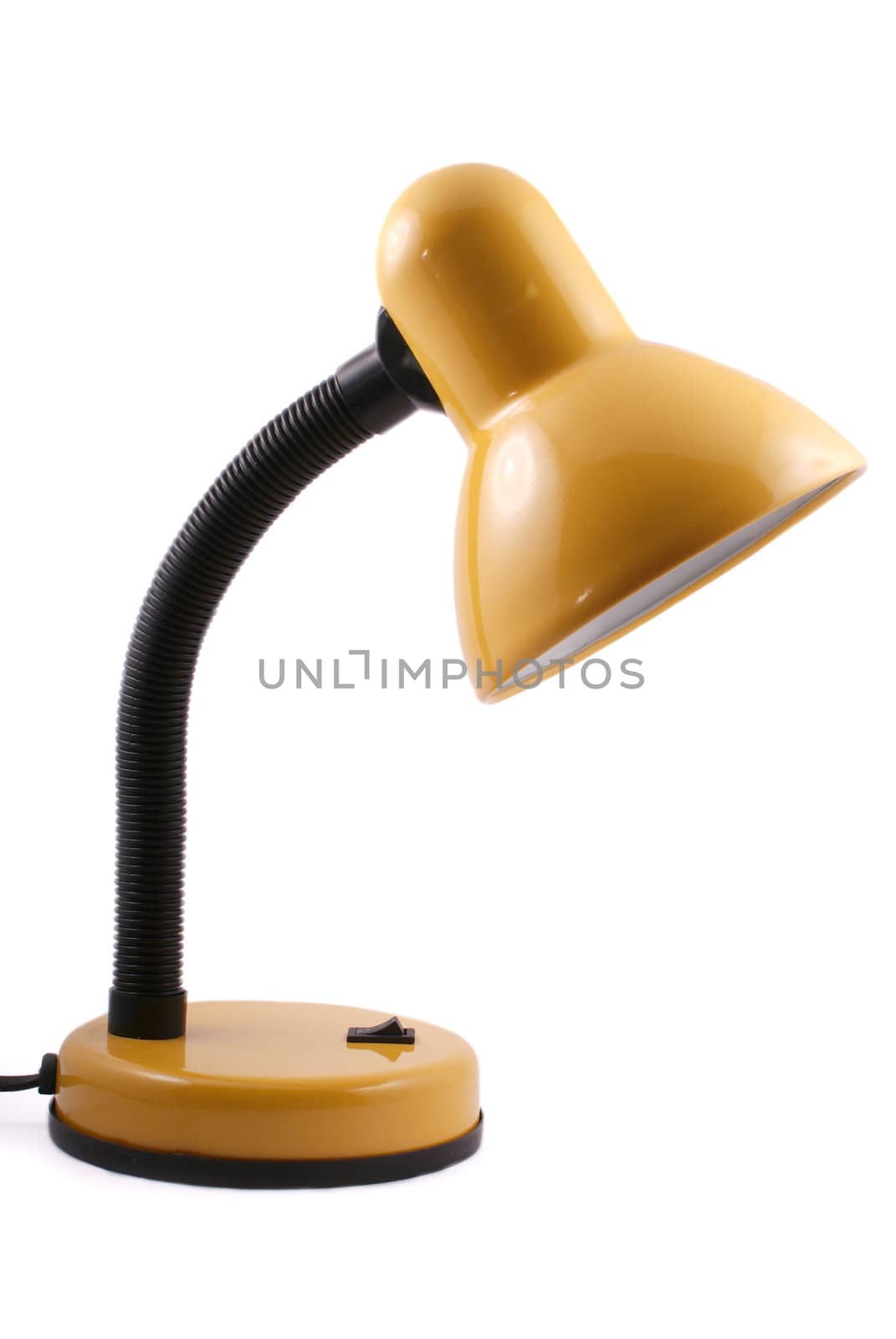 yellow desk-lamp isolated on white background