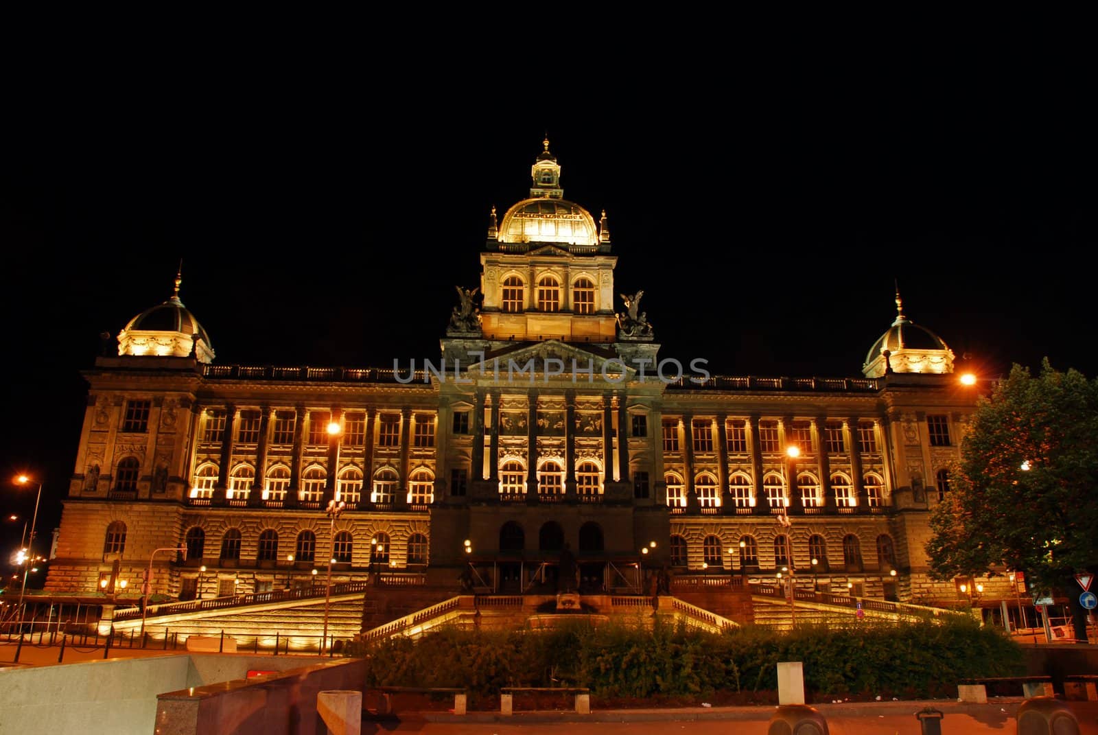 National museum in Prague in the Czech republic - historical building in the middle of the city