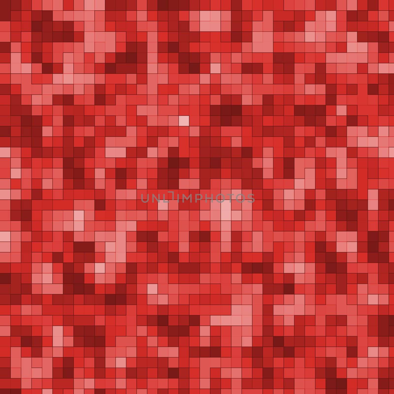 High resolution image red squares. 2d illustration background. Red  mosaic.