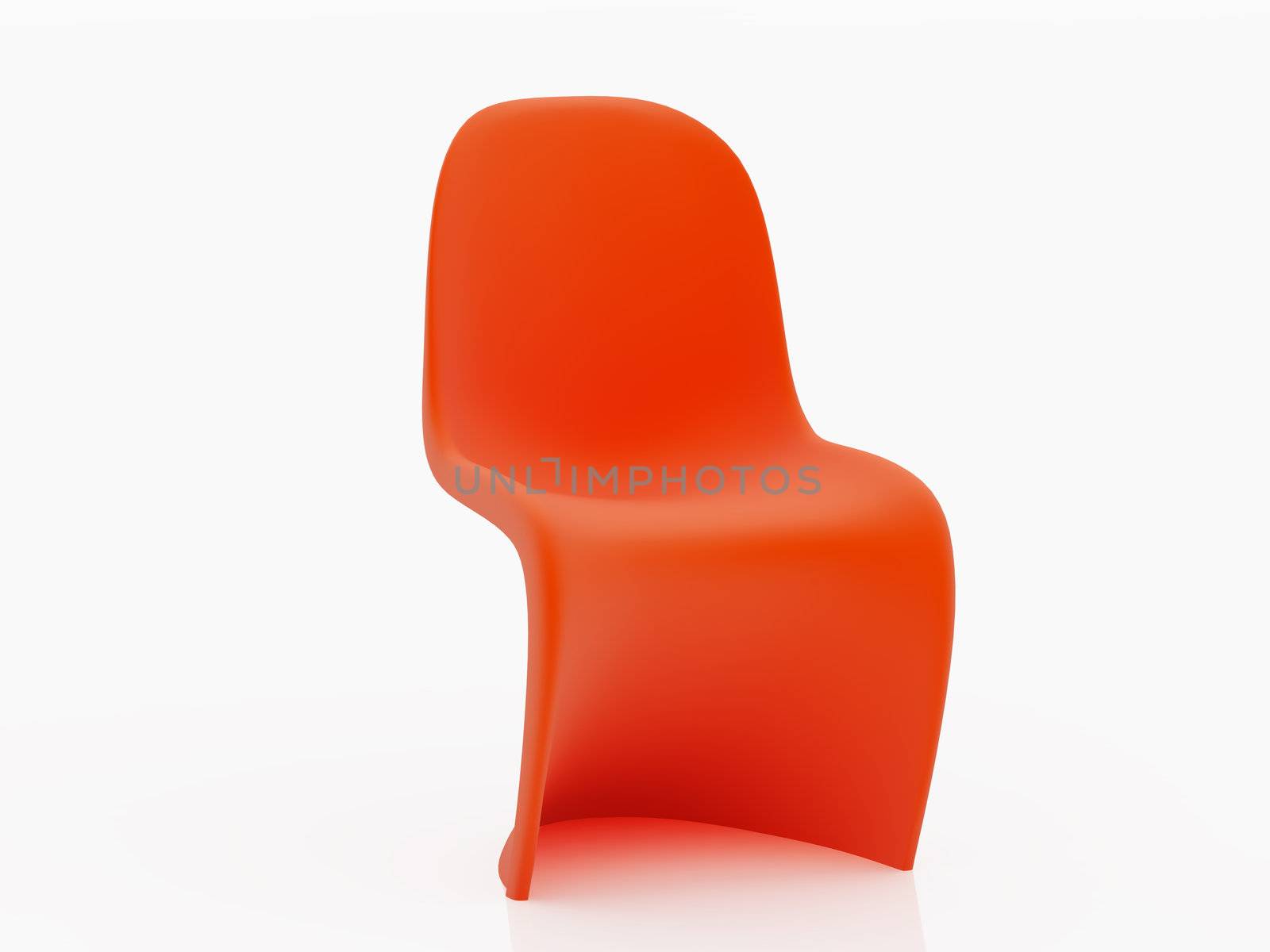 High resolution image  red armchair. 3d illustration over  white backgrounds.