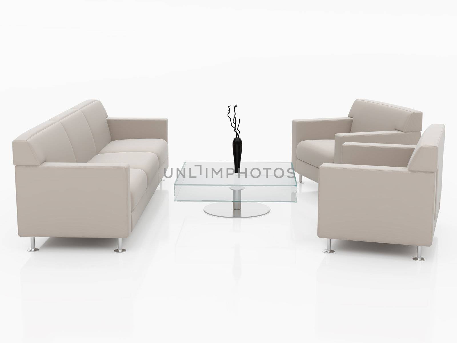 High resolution image interior. 3d illustration over  white backgrounds.