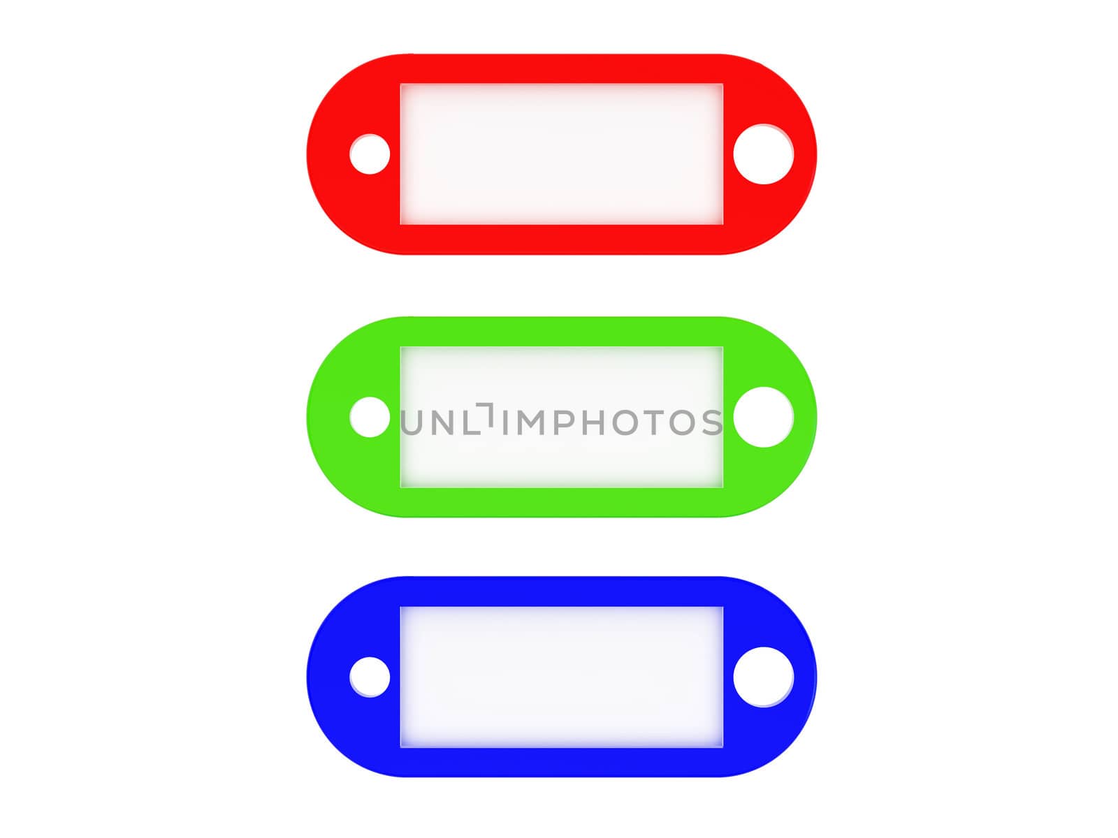 High resolution image  multi-coloured labels. Work patch from selection. 3d illustration over white backgrounds.