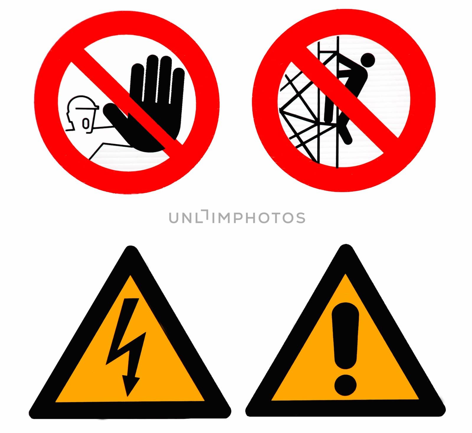 Warning signs and danger triangels