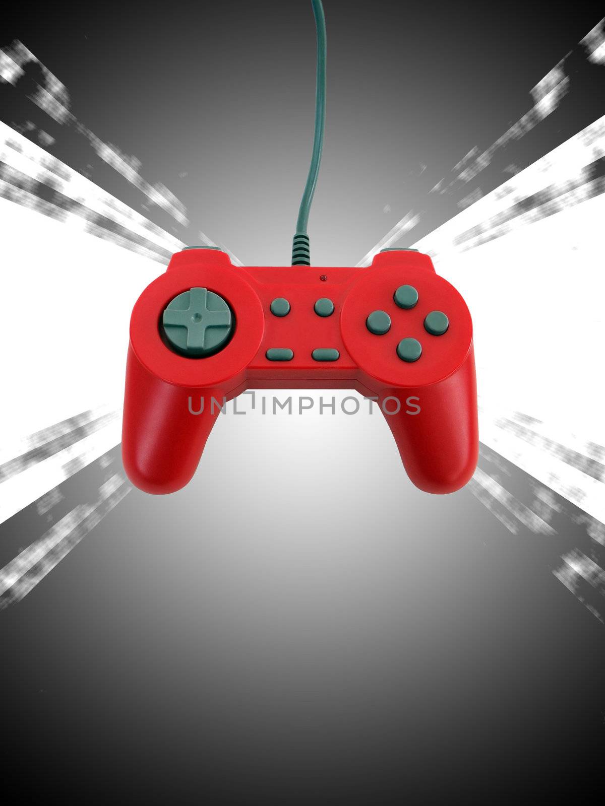 A red game controller with plenty of copy space.  This file includes the clipping path.  