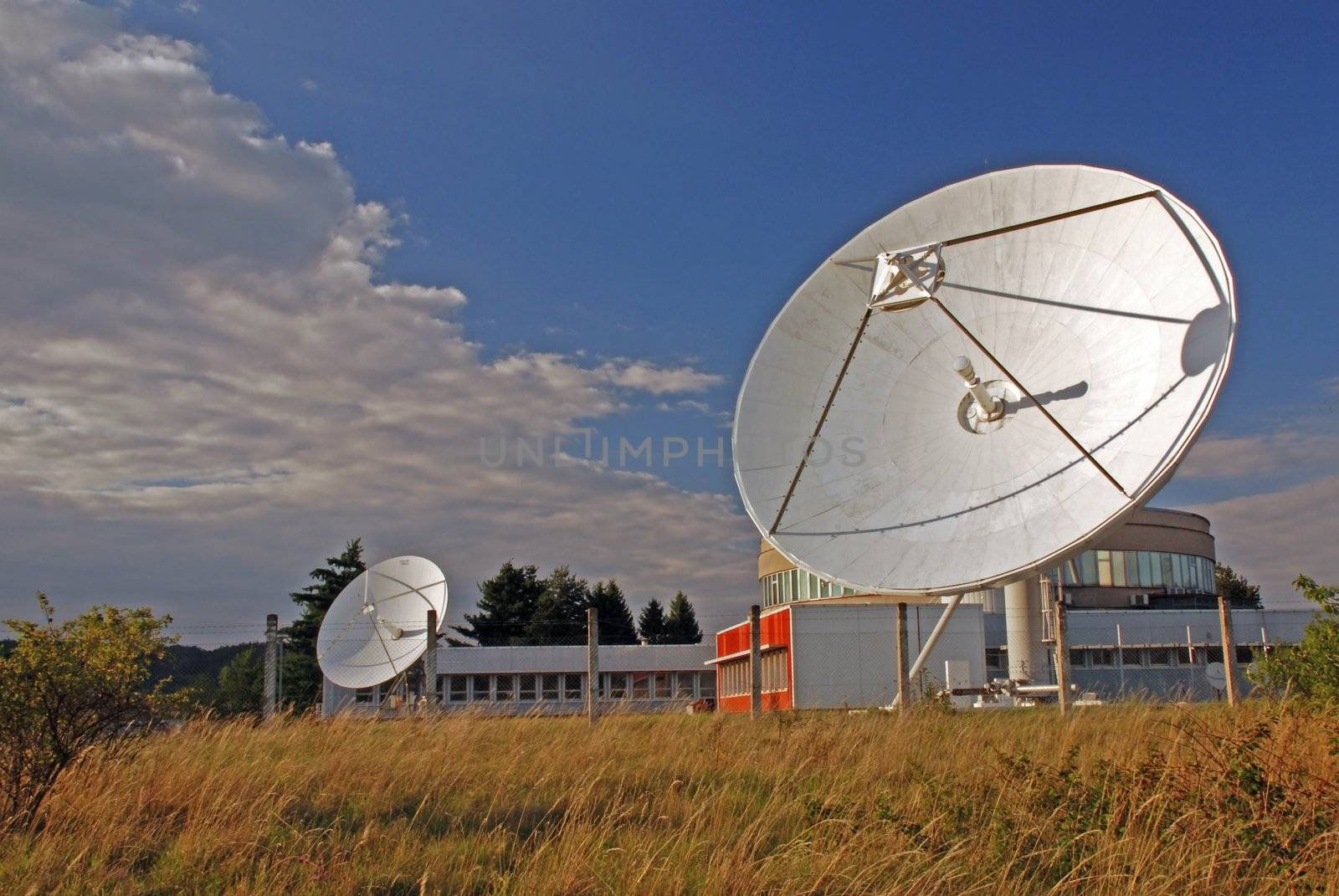 Broadcasting centre with satellites