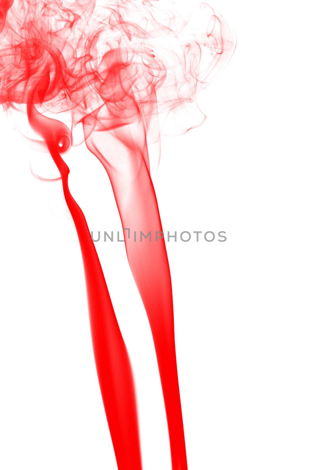red smoke in white background