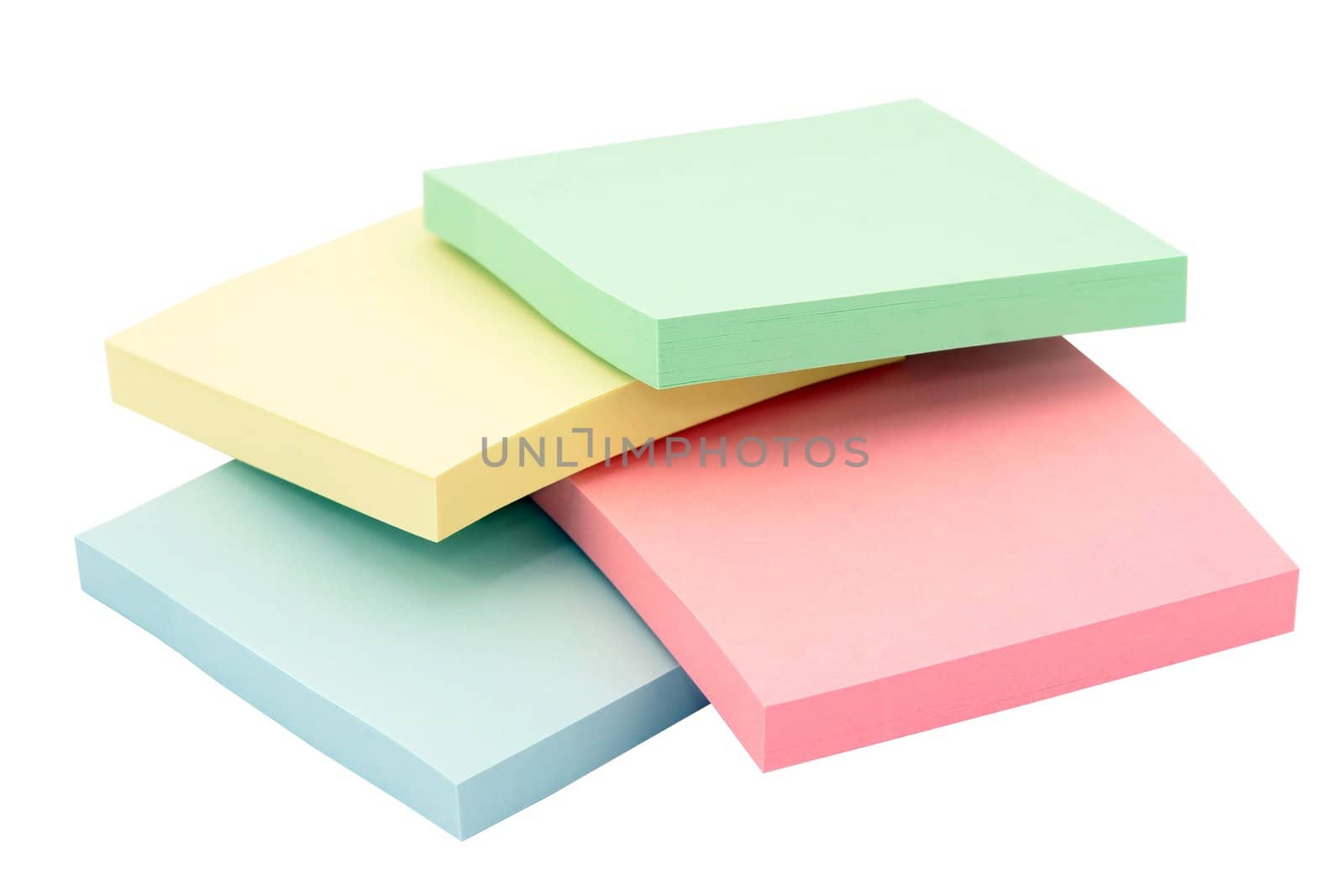 Stacks of colorfull office adhesive paper
