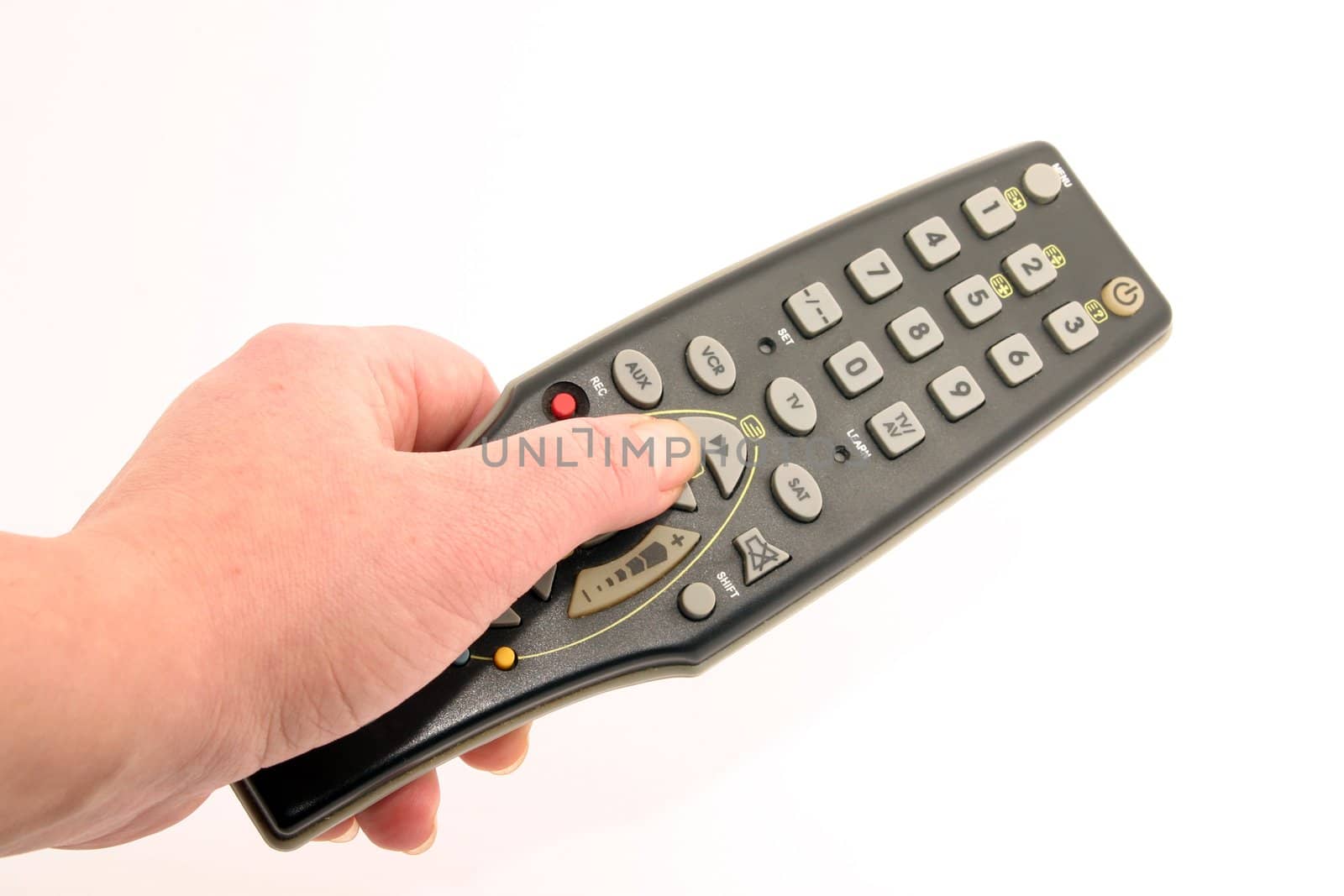 Remote controller in the hand