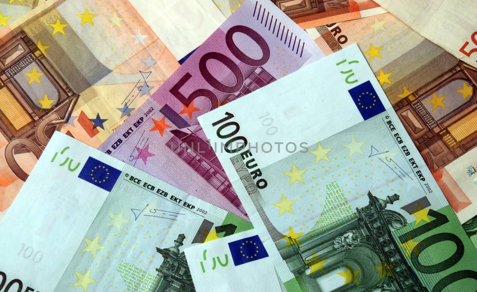 Euro bank notes background - money texture